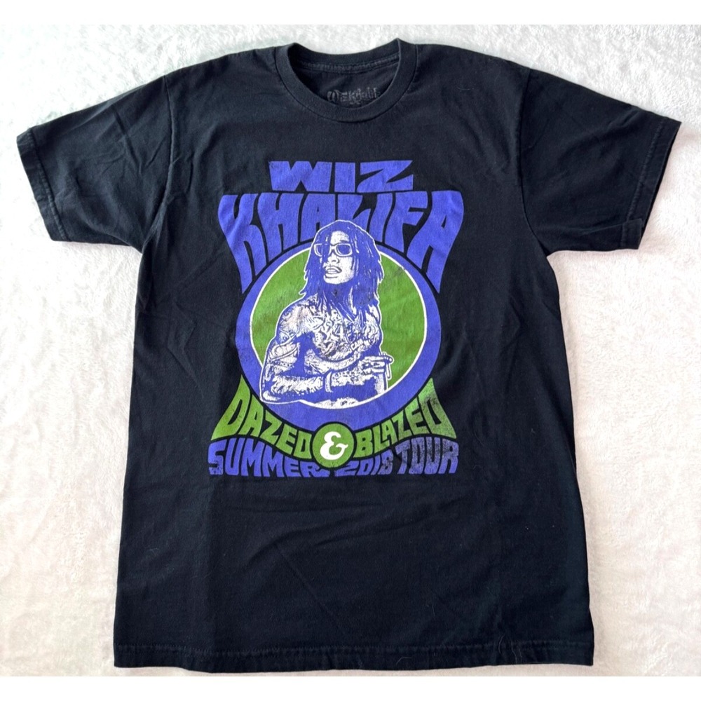 Wiz Khalifa Dazed & Blazed T-Shirt 2018 Hip Hop Tour Double Sided‎ Medium Purple